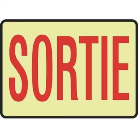 Accuform Exit Sign, Adhesive Glow Vinyl, 10 in W, 7 in H FRMADC500GF